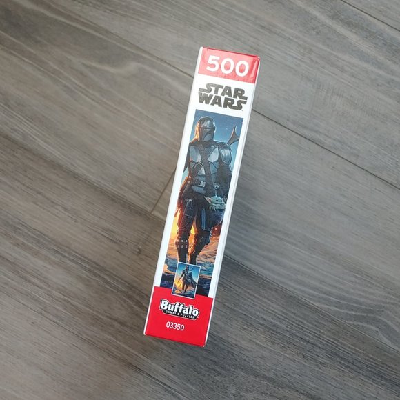 New Sealed Star Wars Mandalorian & Baby Yoda 500 Piece Puzzle by Buffalo Games - Picture 5 of 6